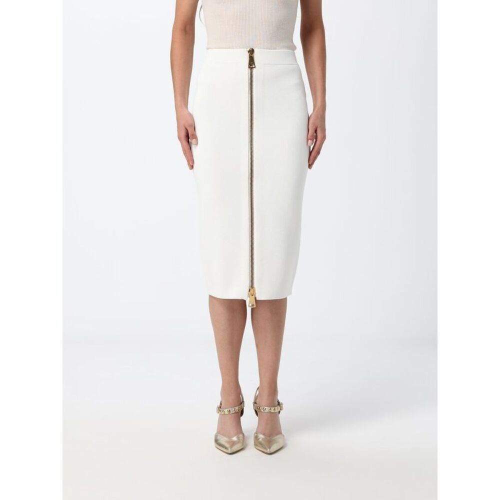 High-Waisted Elisabetta Franchi Midi Pencil Skirt In Jersey